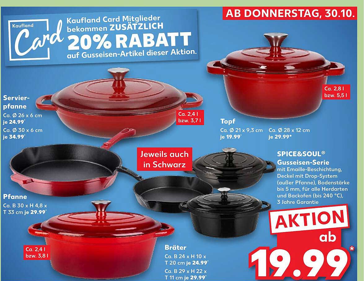 SPICE&Soul Gusseisen-Serie: Töpfe und Pfannen in verschiedenen Größen