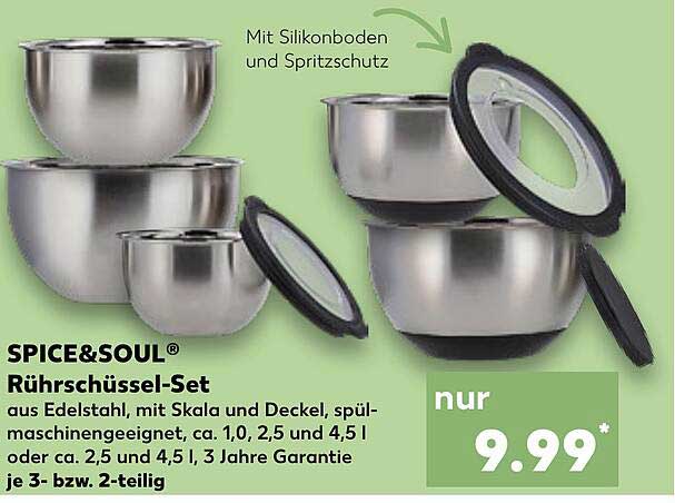 SPICE&Soul® Rührschüssel-Set aus Edelstahl, 2-teilige oder 3-teilige Variante