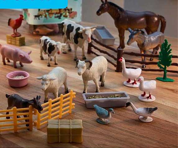 Spielzeug Bauernhof Set mit Tieren und Zubehör