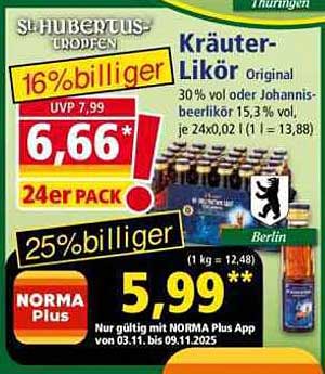 St. Hubertus Kräuter-Likör Original 24er Pack
