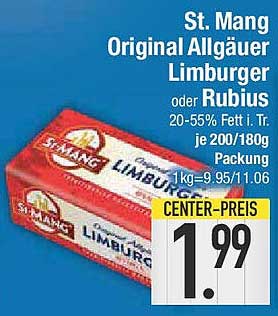 St. Mang Original Allgäuer Limburger oder Rubius
