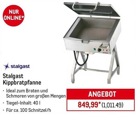 Stalgast Kippbratpfanne 40 l - Ideal für Großmengen