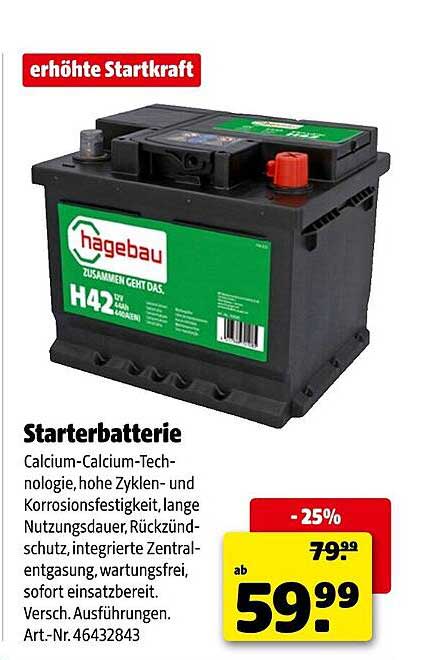 Starterbatterie H42 – Erhöhte Startkraft
