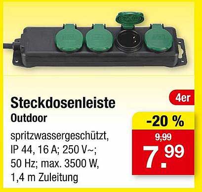Steckdosenleiste Outdoor - 20% Rabatt