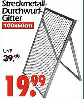 Streckmetall-Durchwurf-Gitter 100x60cm