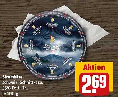 Strumkäse Schweiz, 55% Fett i.Tr., je 100 g