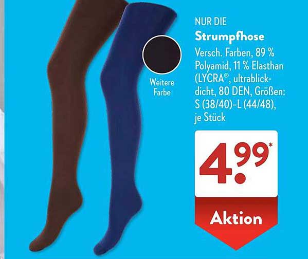 Strumpfhose in verschiedenen Farben, 80 DEN - Aktion bei Aldi Süd