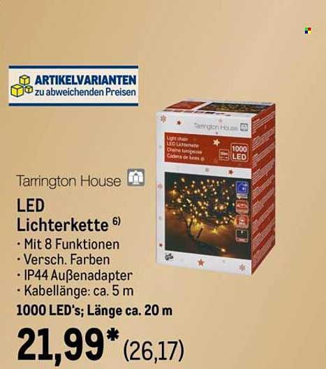 Tarrington House LED Lichterkette - 1000 LEDs, Länge ca. 20 m