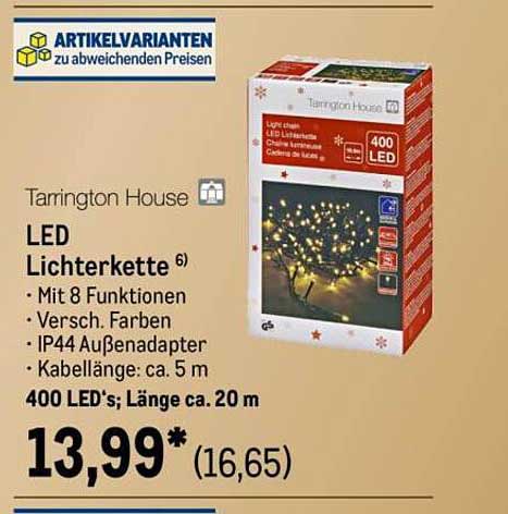 Tarrington House LED Lichterkette 400 LED's, Länge ca. 20 m