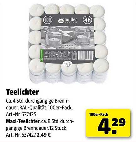Teelichter 100er-Pack