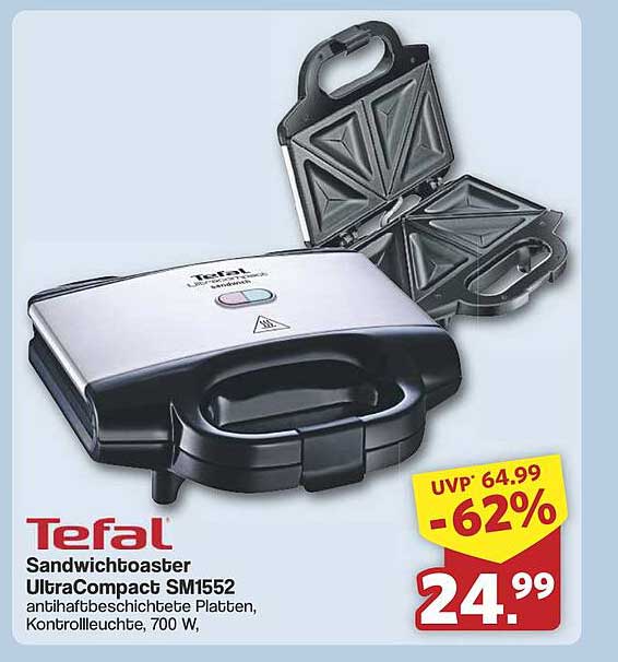 Tefal Sandwichtoaster UltraCompact SM1552