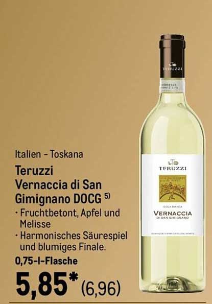 Teruzzi Vernaccia di San Gimignano DOCG 0,75 l-Flasche