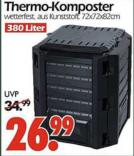 Thermo-Komposter wetterfest, aus Kunststoff, 380 Liter