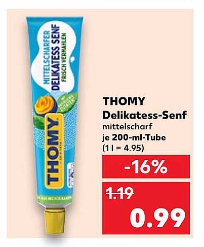 THOMY Delikatesse-Senf, mittelscharf je 200-ml-Tube