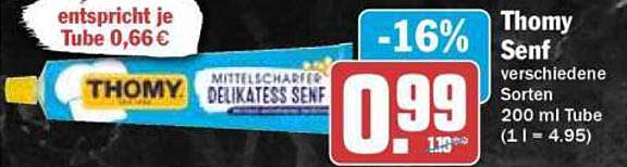 Thomy Senf verschiedene Sorten 200 ml Tube