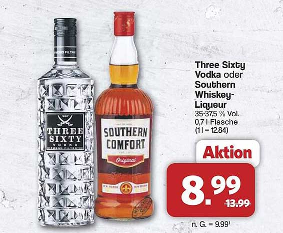 Three Sixty Vodka oder Southern Whiskey-Liqueur
