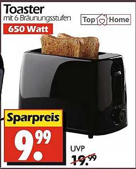 Toaster mit 6 Bräunungsstufen - 650 Watt