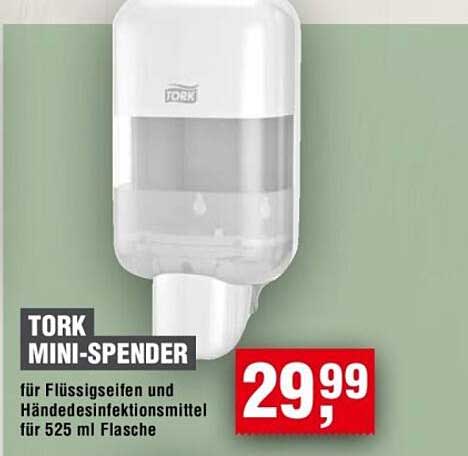 TORK MINI-SPENDER für Flüssigseifen und Händedesinfektionsmittel