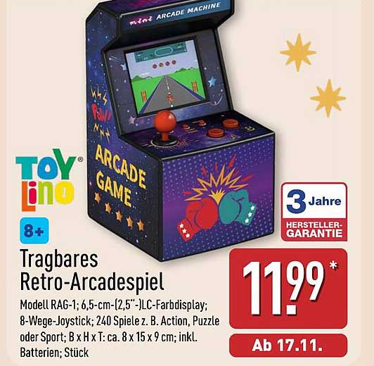 Tragbares Retro-Arcadespiel