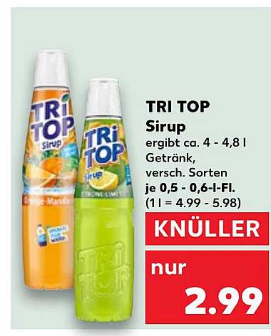 TRI TOP Sirup - Erfrischende Geschmackserlebnisse zum Sparpreis