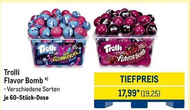 Trolli Flavor Bomb – Verschiedene Sorten je 60-Stück-Dose