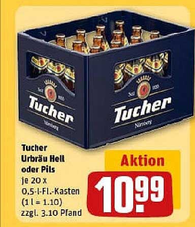 Tucher Urbräu Hell oder Pils 20 x 0,5 l - Angebot der Woche