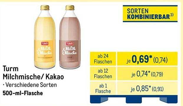 Turm Milchmischung / Kakao 500-ml-Flasche - Verschiedene Sorten