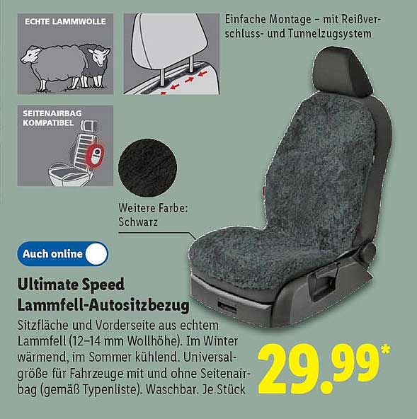 Ultimate Speed Lammfell-Autositzbezug