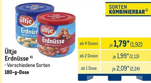 Ültje Erdnüsse 180-g-Dose - Verschiedene Sorten