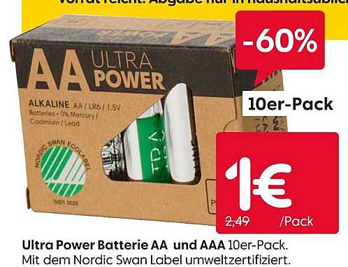 Ultra Power Batterie AA und AAA 10er-Pack