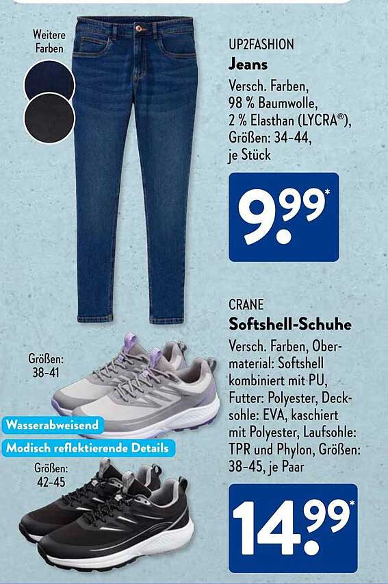 UP2FASHION Jeans und CRANE Softshell-Schuhe