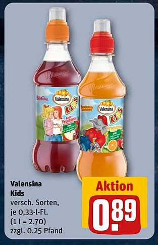 Valensina Kids - Verschiedene Sorten 0,33 L für nur 0,89 €
