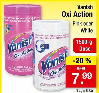 Vanish Oxi Action Pink oder White 1500-g Dose