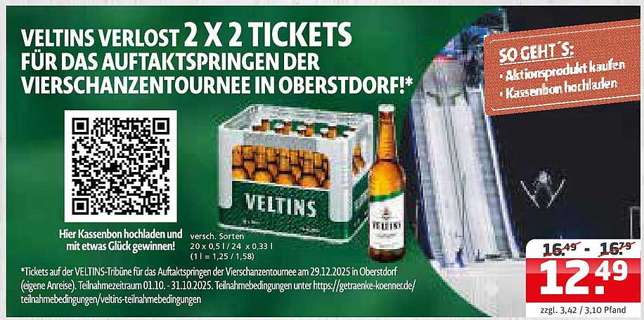 Veltins Aktionsangebot – Verlosung von 2 x 2 Tickets für das Auftaktspringen der Vierschanzentournee in Oberstdorf!