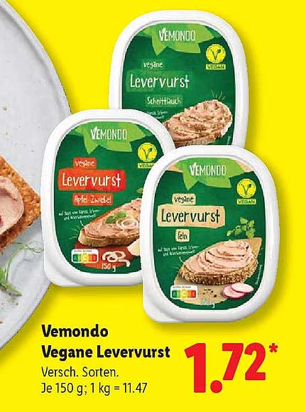 Vemondo Vegane Leberwurst - Verschiedene Sorten