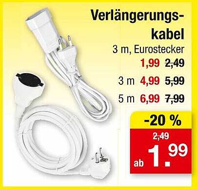 Verlängerungskabel 3 m Eurostecker