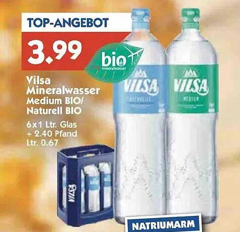 Vilsa Mineralwasser Medium BIO/Naturell BIO 6x1L