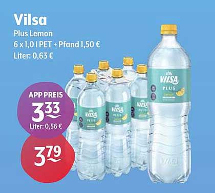 Vilsa Plus Lemon 6 x 1,0 L PET