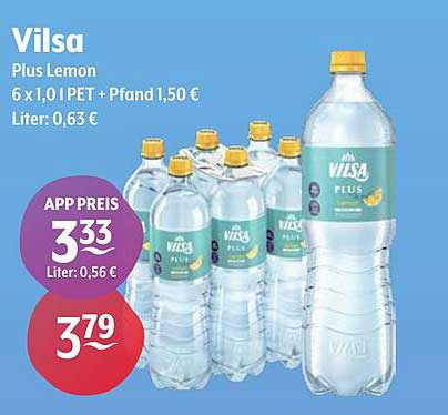 Vilsa Plus Lemon 6 x 1,0 l PET + Pfand 1,50 €