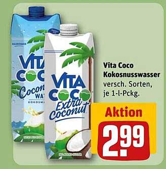 Vita Coco Kokosnusswasser - verschiedene Sorten, je 1-l-Packung