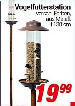 Vogelfutterstation - versch. Farben, aus Metall, H 138 cm