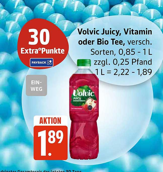 Volvic Juicy, Vitamin oder Bio Tee, versch. Sorten, 0,85 - 1 L