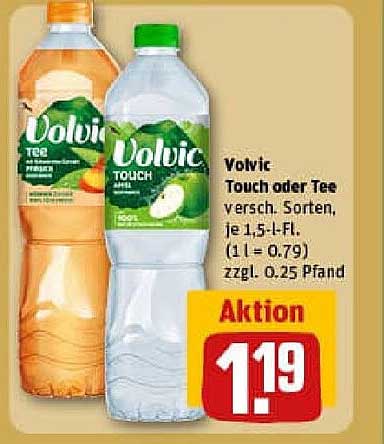 Volvic Touch oder Tee verschiedene Sorten, je 1,5-l-Fl.