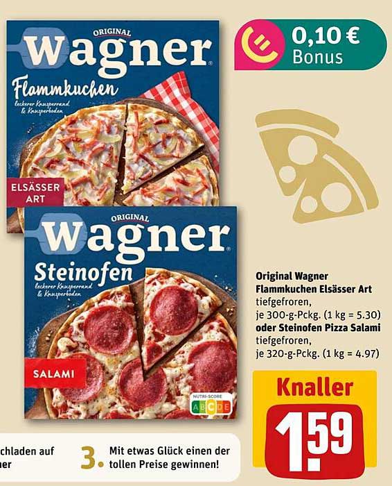 Wagner Flammkuchen Elsässer Art oder Steinofen Pizza Salami