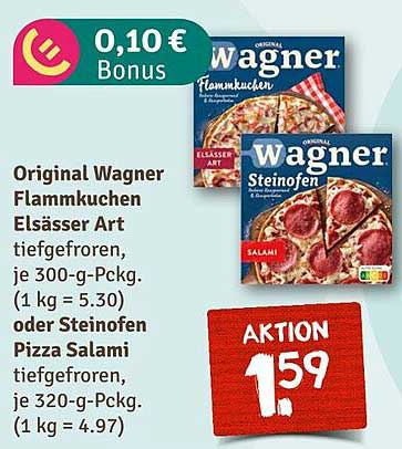 Wagner Flammkuchen und Steinofen Pizza Salami