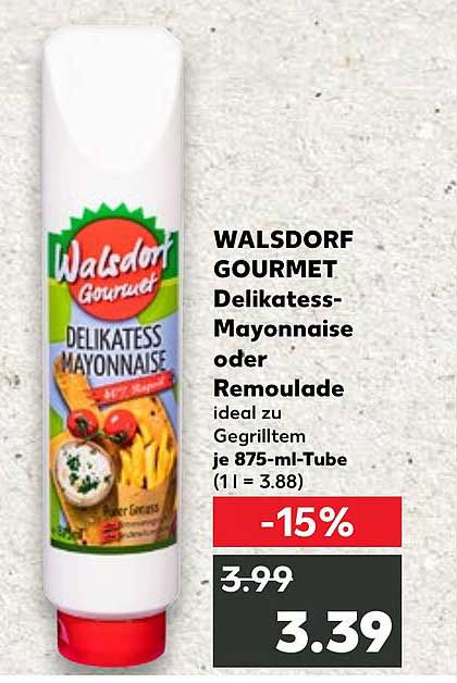 WALSDORF GOURMET Delikatess-Mayonnaise oder Remoulade