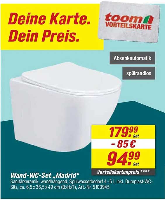 Wand-WC-Set „Madrid“