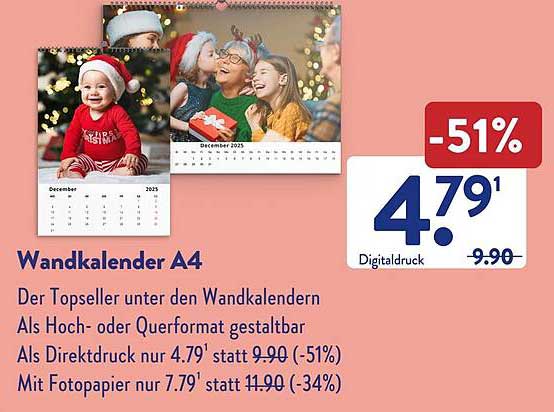 Wandkalender A4 - Der Topseller unter den Wandkalendern