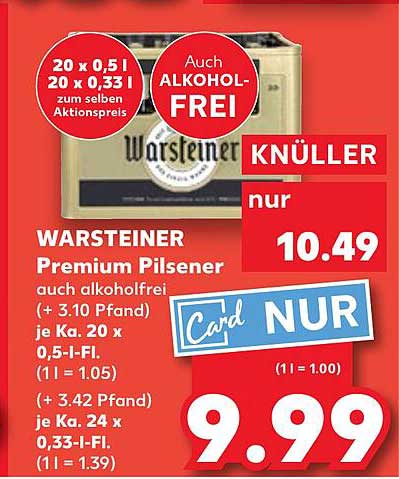 WARSTEINER Premium Pilsener - auch alkoholfrei