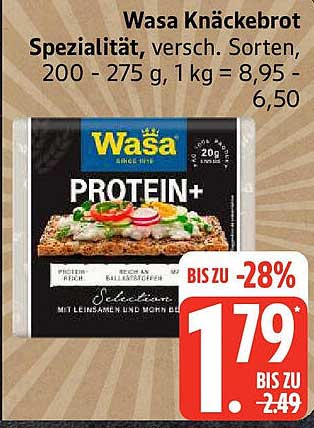Wasa Knäckebrot Protein+ - verschiedene Sorten, 200-275 g